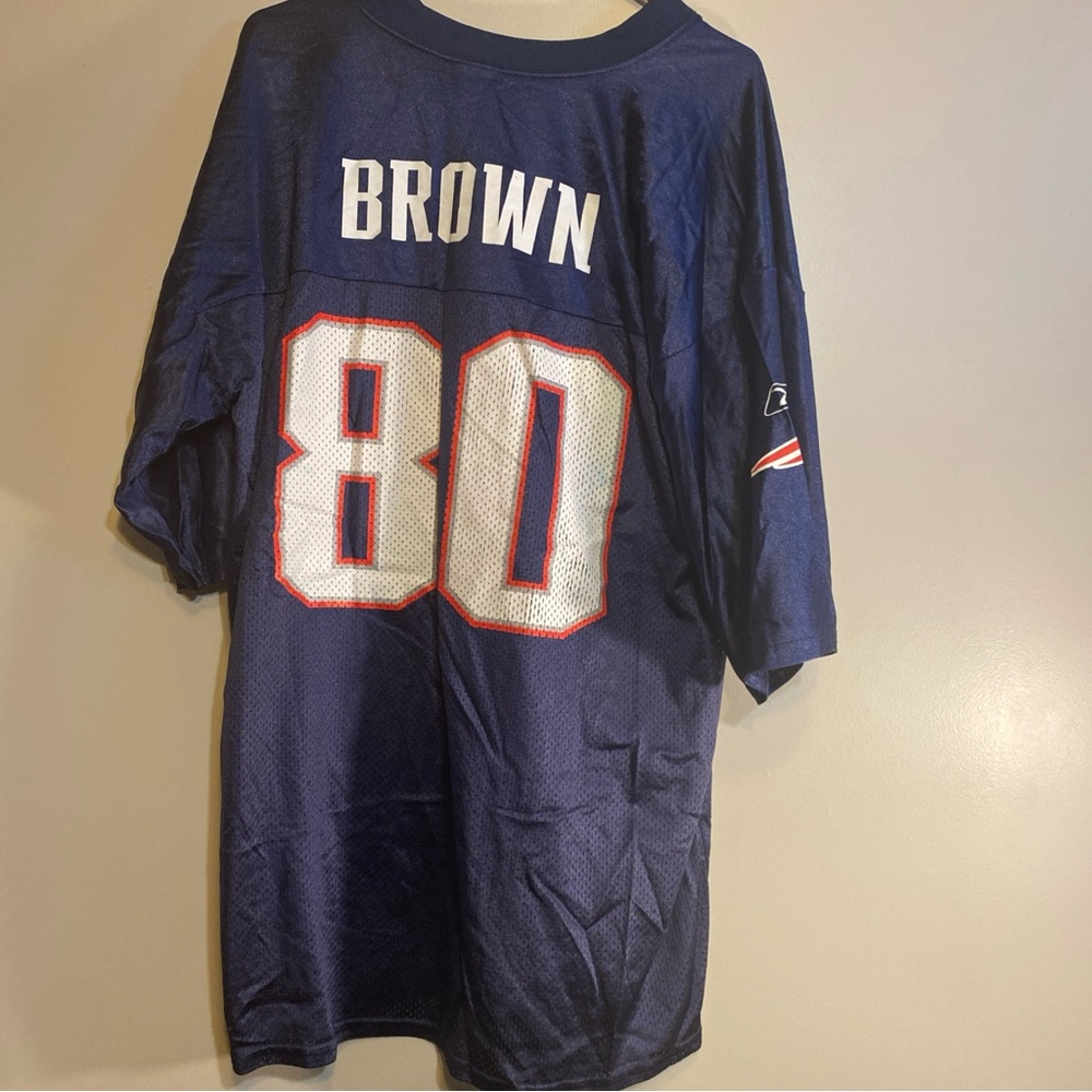 Troy Brown Reebok New England Patriots NFL Jersey Men’s Size XL vintage Blue